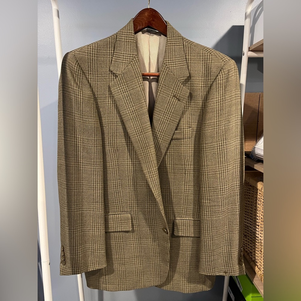 Claiborne Men's Checkered Tan Blazer
